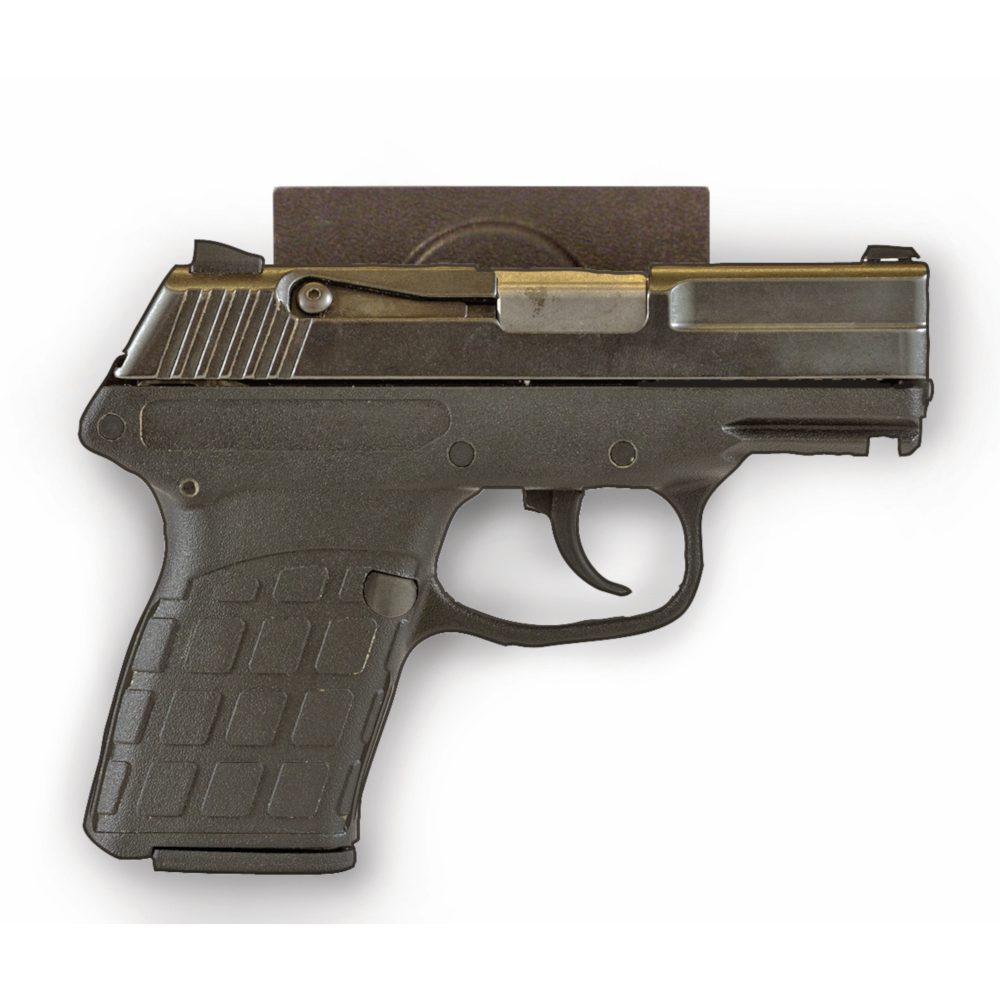 Quick Draw Gun Magnet - semi-automatic pistol on wall